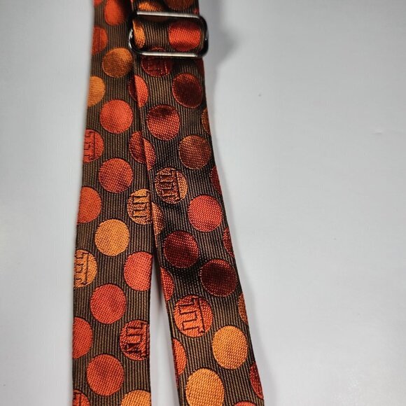 Lee Allison Bow Tie Men's 100% Silk Tie The Original Adjustable Orange Circles - Picture 3 of 9